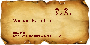 Varjas Kamilla névjegykártya