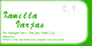 kamilla varjas business card